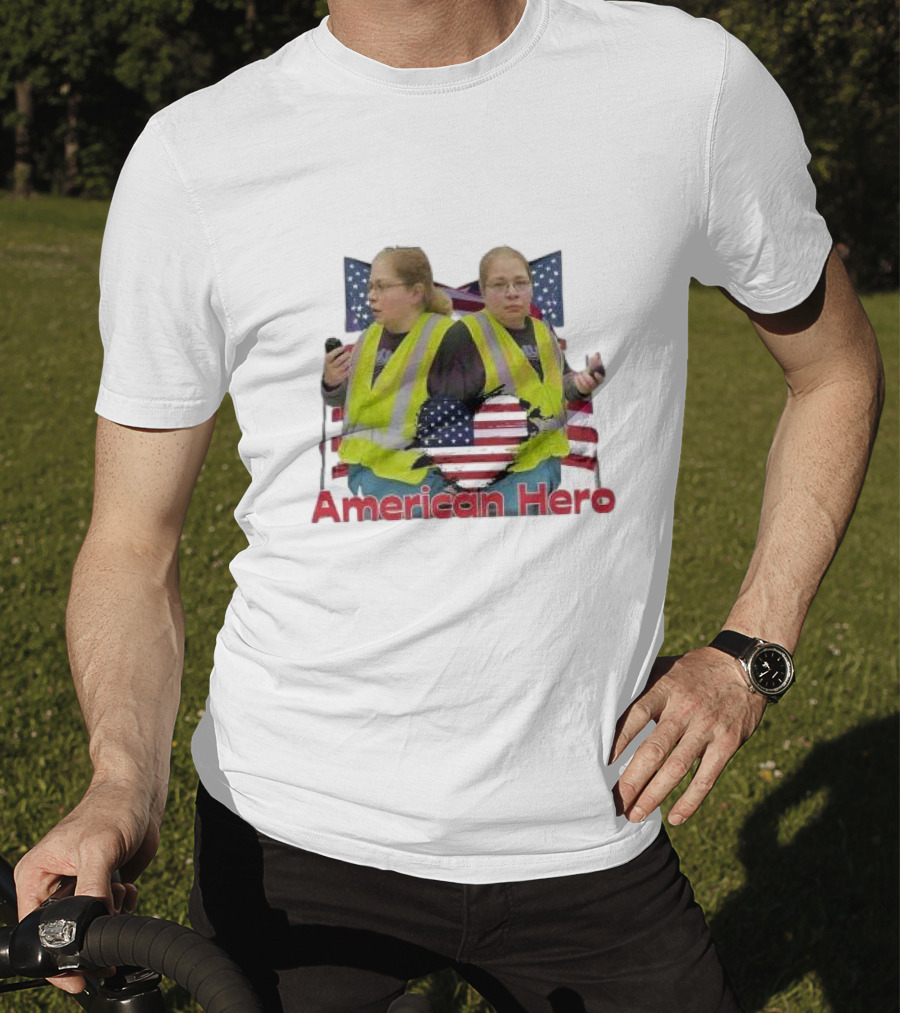 Gail Lewis American Hero Stars And Stripes Reflection T-Shirt