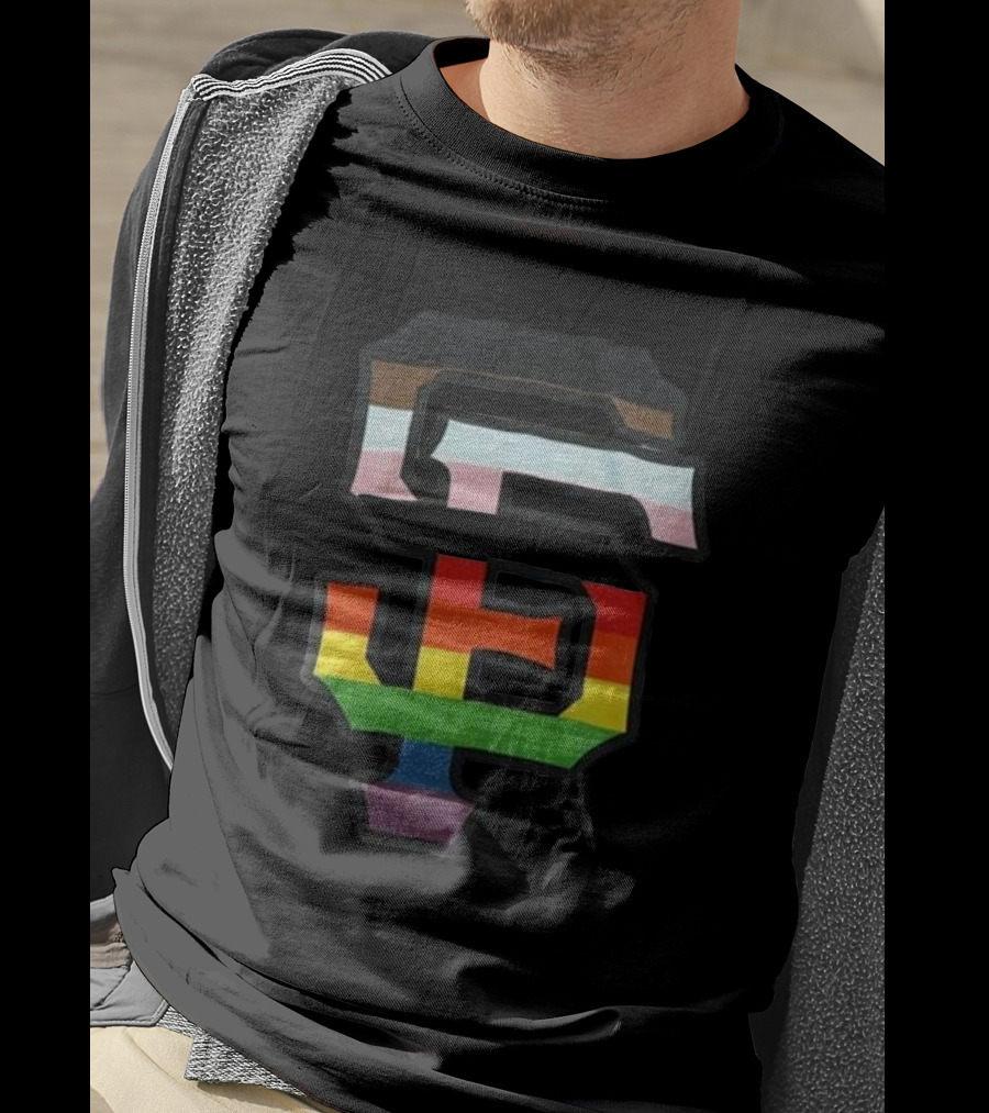 SF Giants Pride Logo With Inclusive Rainbow Colors T-Shirt