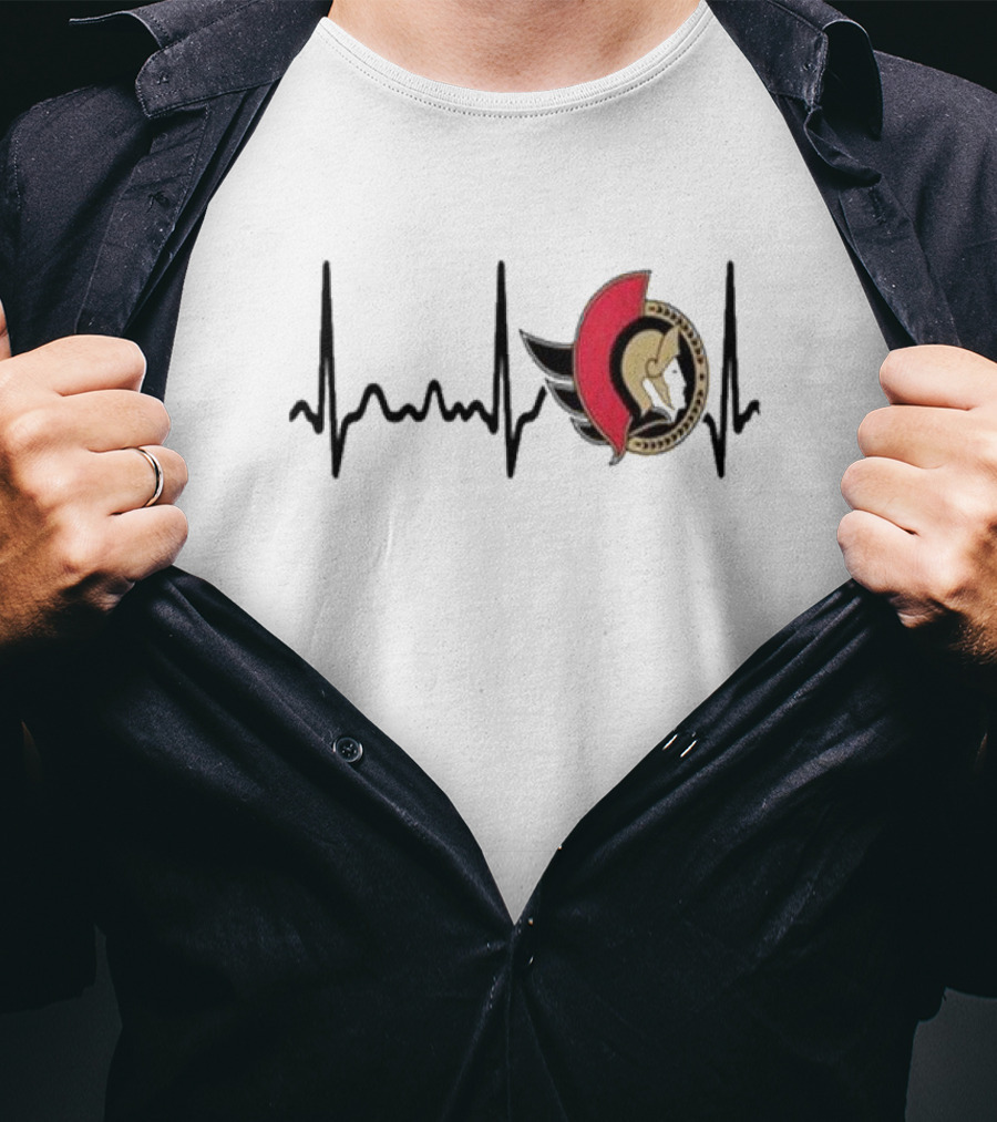 Ottawa Senators Heartbeat Hockey T-Shirt