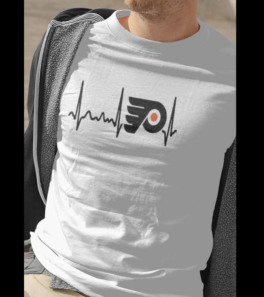 Philadelphia Flyers Heartbeat Logo Hockey T-Shirt