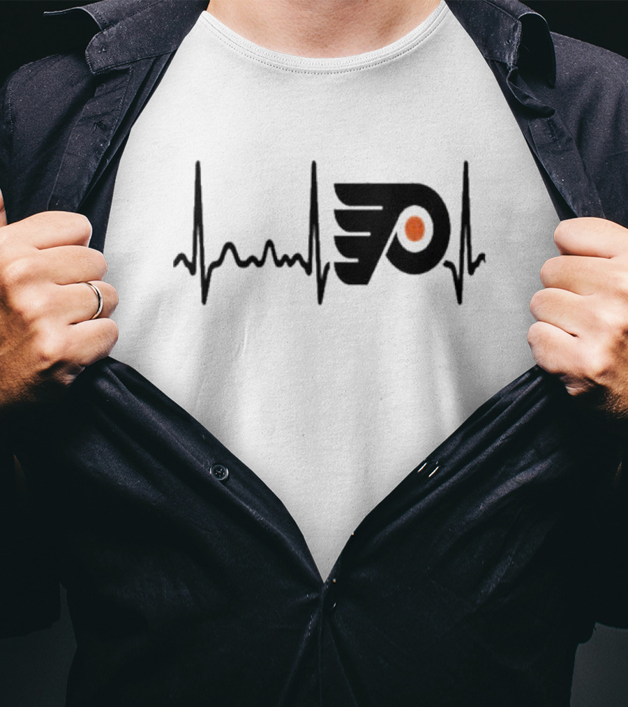 Philadelphia Flyers Heartbeat Logo Hockey T-Shirt