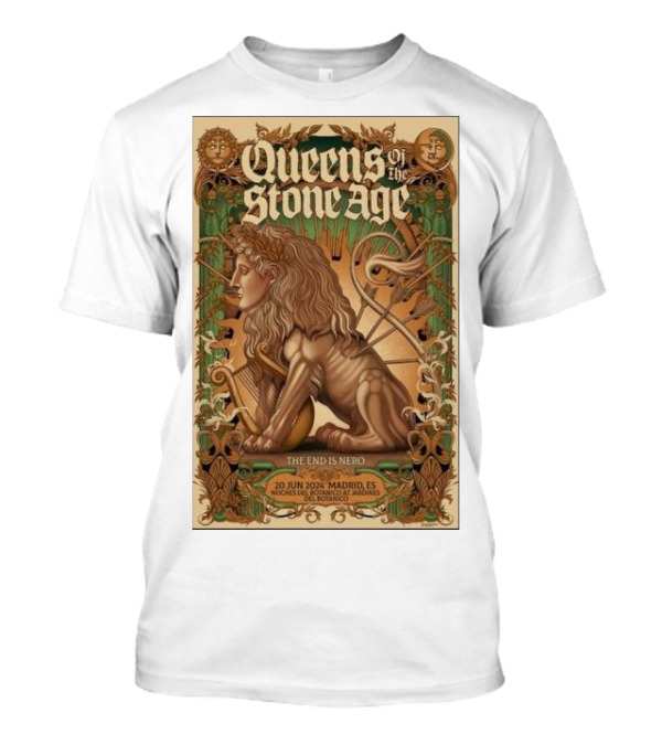 Queens Of The Stone Age The End Is Nero 20 Jun 2024 Madrid ES Real Botanical Garden Concert T-Shirt