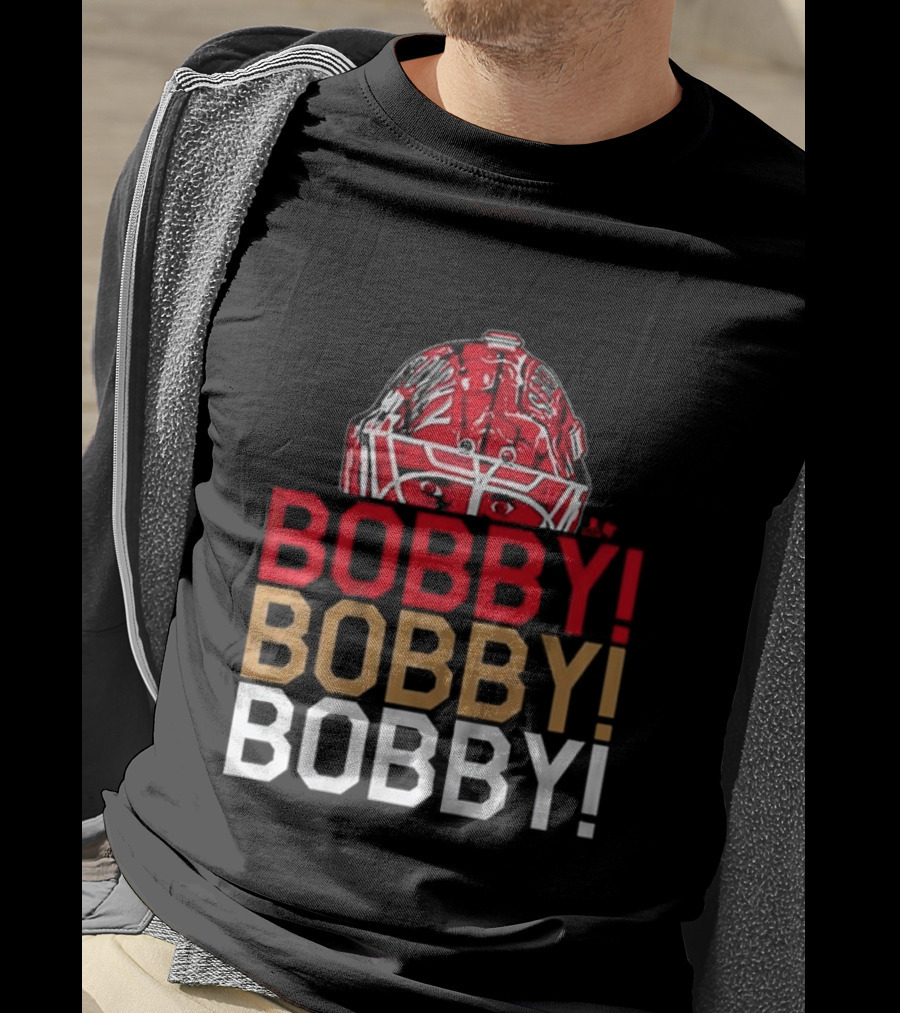 BOBBY BOBBY BOBBY Chant Featuring Sergei Bobrovsky Helmet T-Shirt
