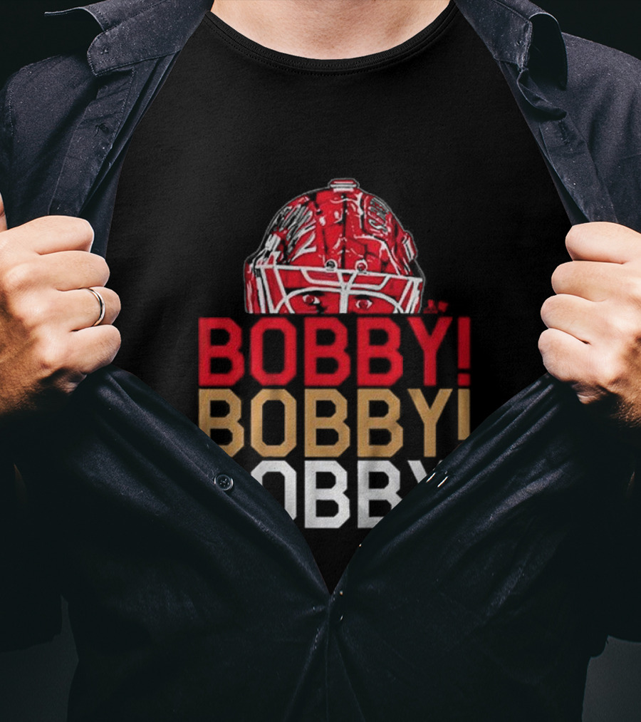 BOBBY BOBBY BOBBY Chant Featuring Sergei Bobrovsky Helmet T-Shirt