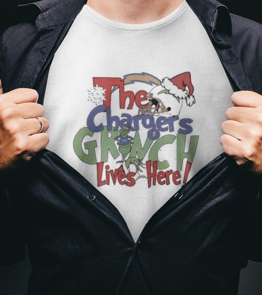 The Chargers Grinch Lives Here T-Shirt