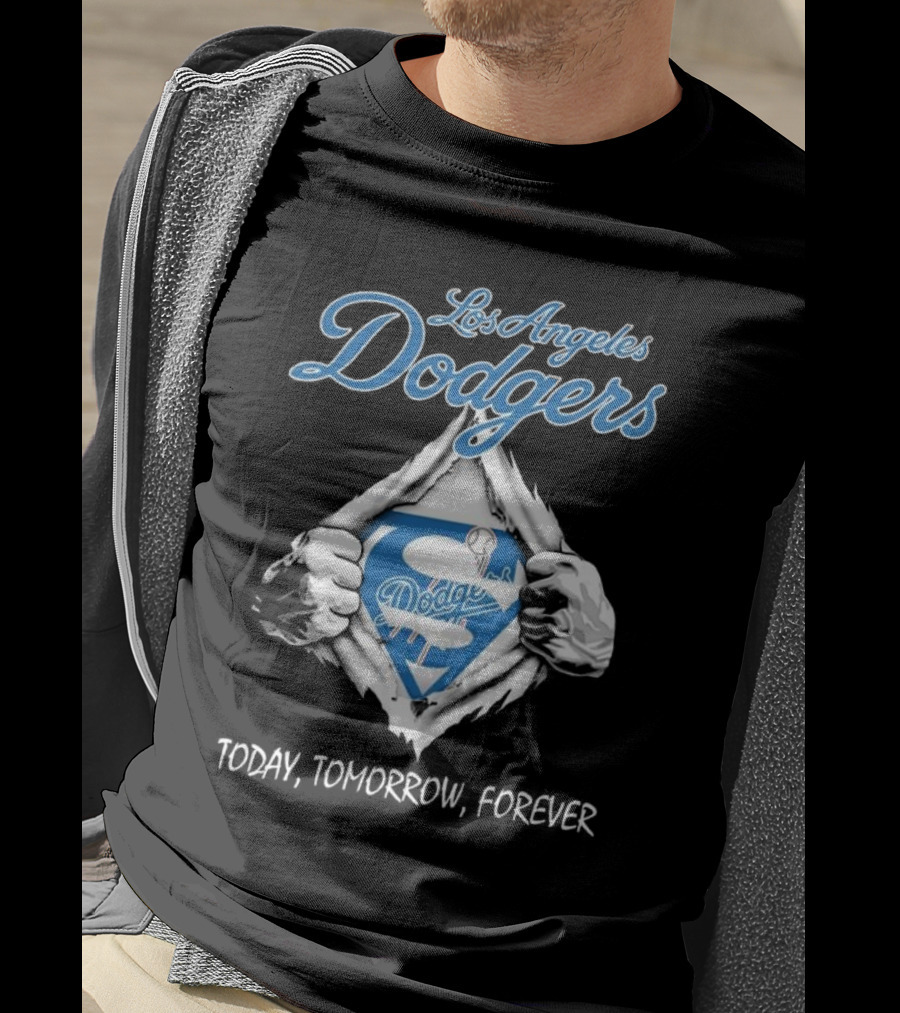 Los Angeles Dodgers Superhero Baseball Logo Today Tomorrow Forever T-Shirt