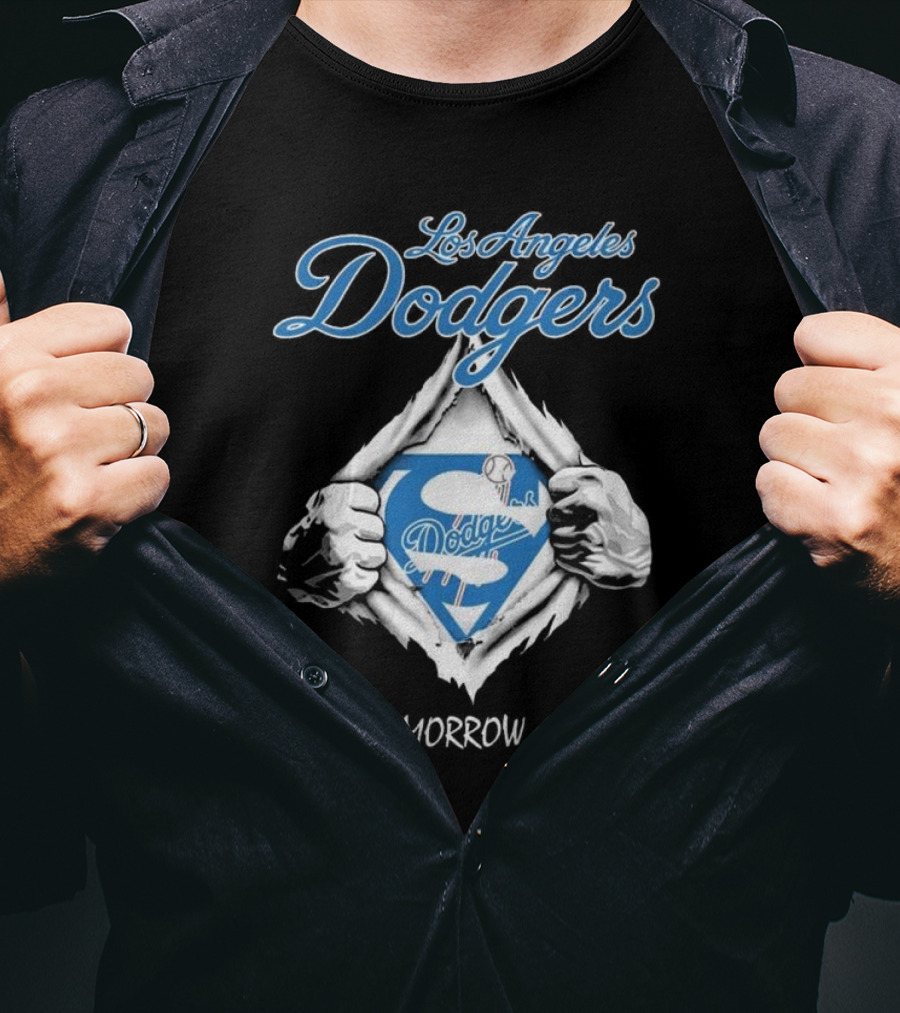 Los Angeles Dodgers Superhero Baseball Logo Today Tomorrow Forever T-Shirt