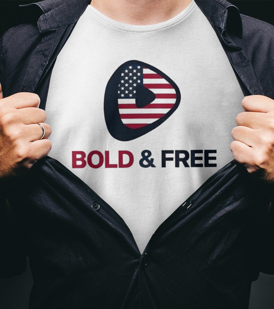 Bold And Free USA Rick Racela Flag T-Shirt
