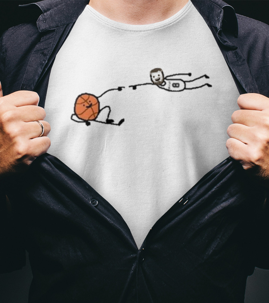 Paint Porzin-God Basketball Stick Figure Relaxation T-Shirt