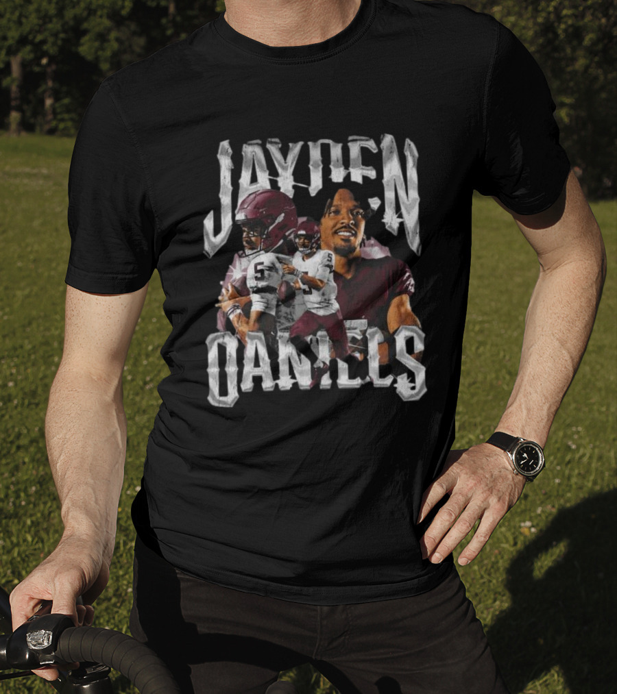 Jayden Daniels Football Action T-Shirt