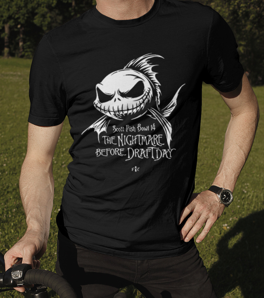 Scott Fish Bowl 14 The Nightmare Before Draft Day Jack Skellington Sketch T-Shirt