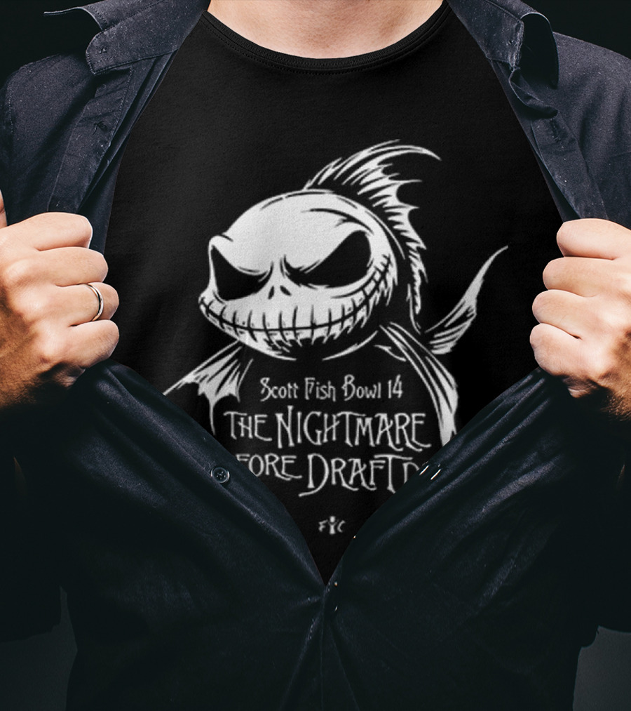 Scott Fish Bowl 14 The Nightmare Before Draft Day Jack Skellington Sketch T-Shirt
