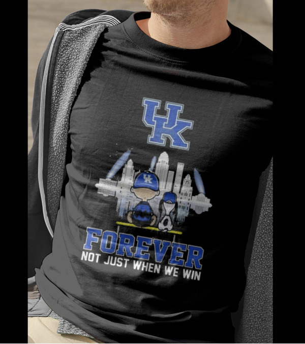 Snoopy And Charlie Brown Kentucky Wildcats UK Skyline Forever Not Just When We Win T-Shirt