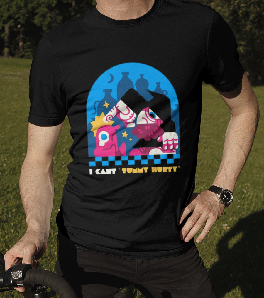 I Cast Tummy Hurty The Forbidden Spell Potion Bottles Stars T-Shirt