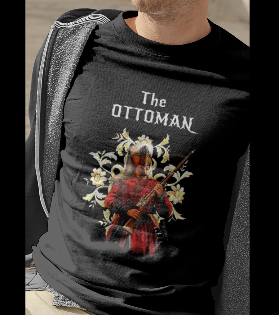 The Ottoman Sultan With Rifle And Floral Motif T-Shirt