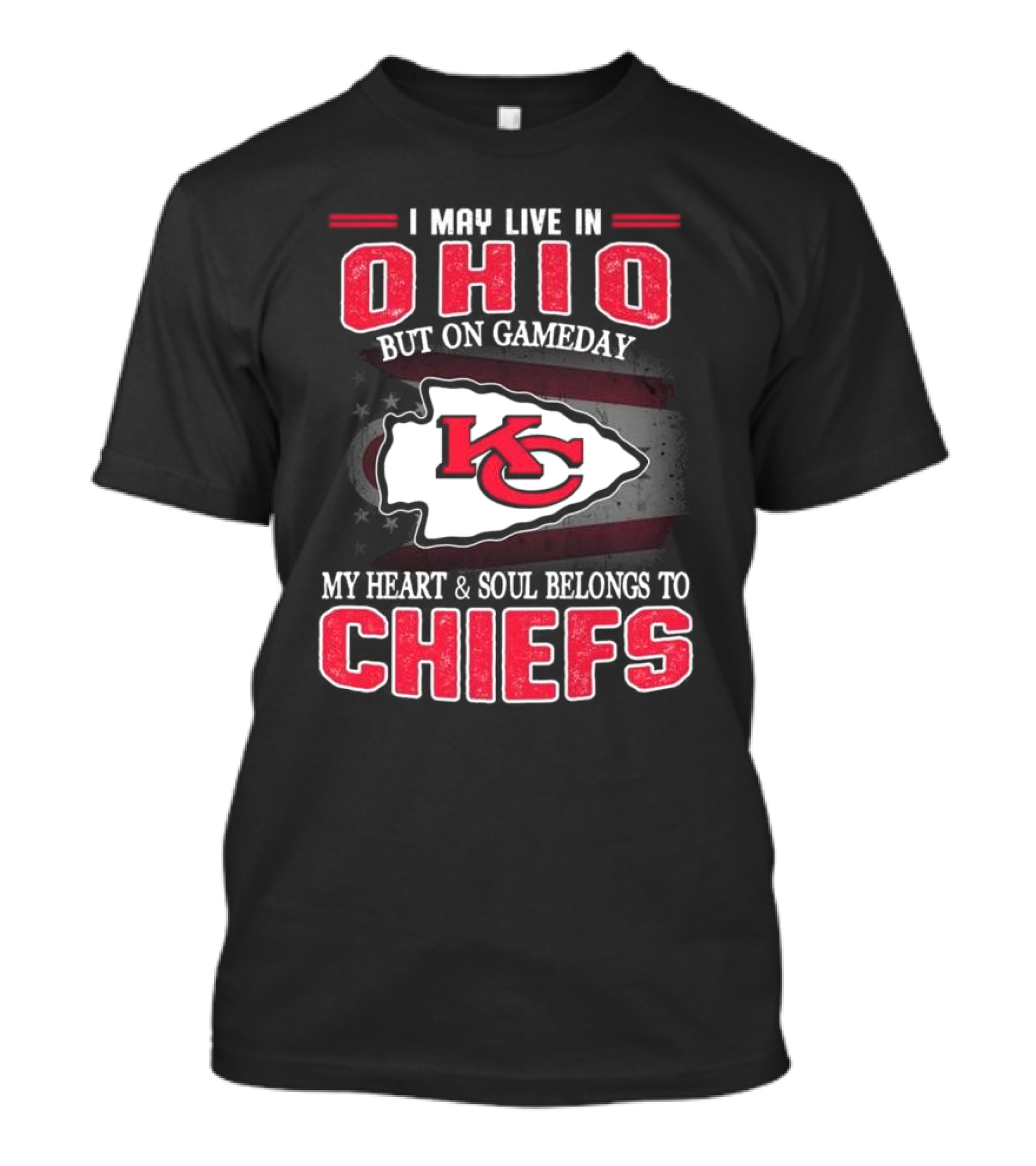 Ohio Gameday Heart And Soul Belongs To Kansas City Chiefs T-Shirt