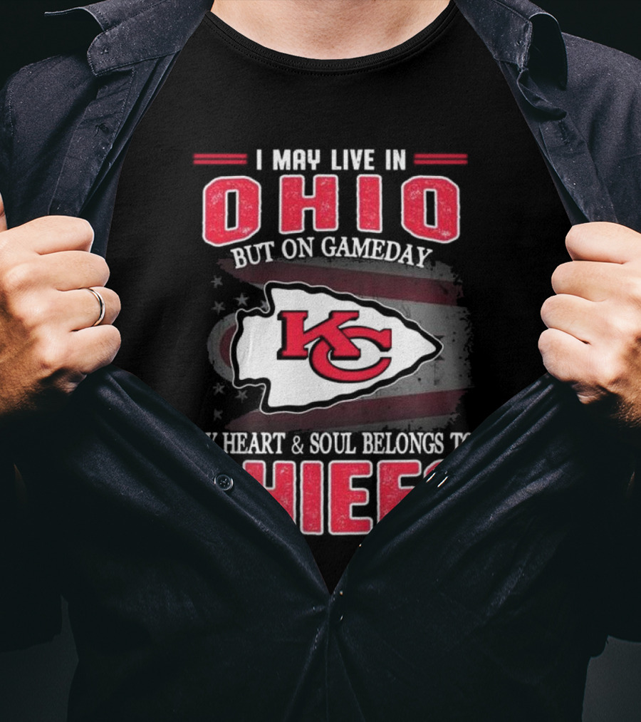 Ohio Gameday Heart And Soul Belongs To Kansas City Chiefs T-Shirt