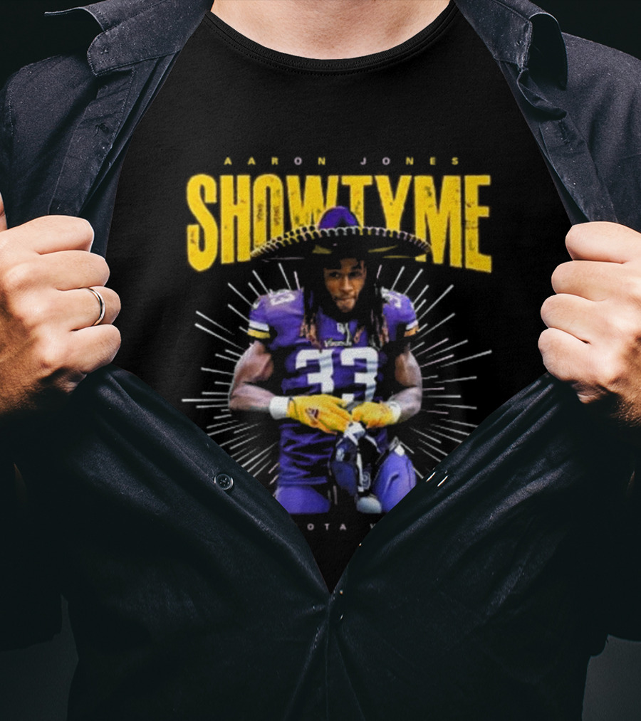 Aaron Jones Showtyme Minnesota Vikings NFL Football Signature 33 T-Shirt