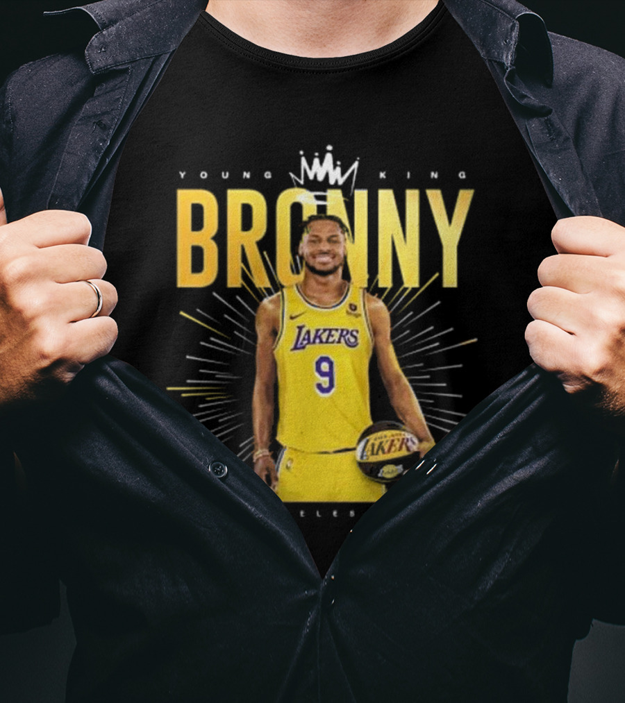 Young King Bronny James Los Angeles Lakers 9 Signature T-Shirt