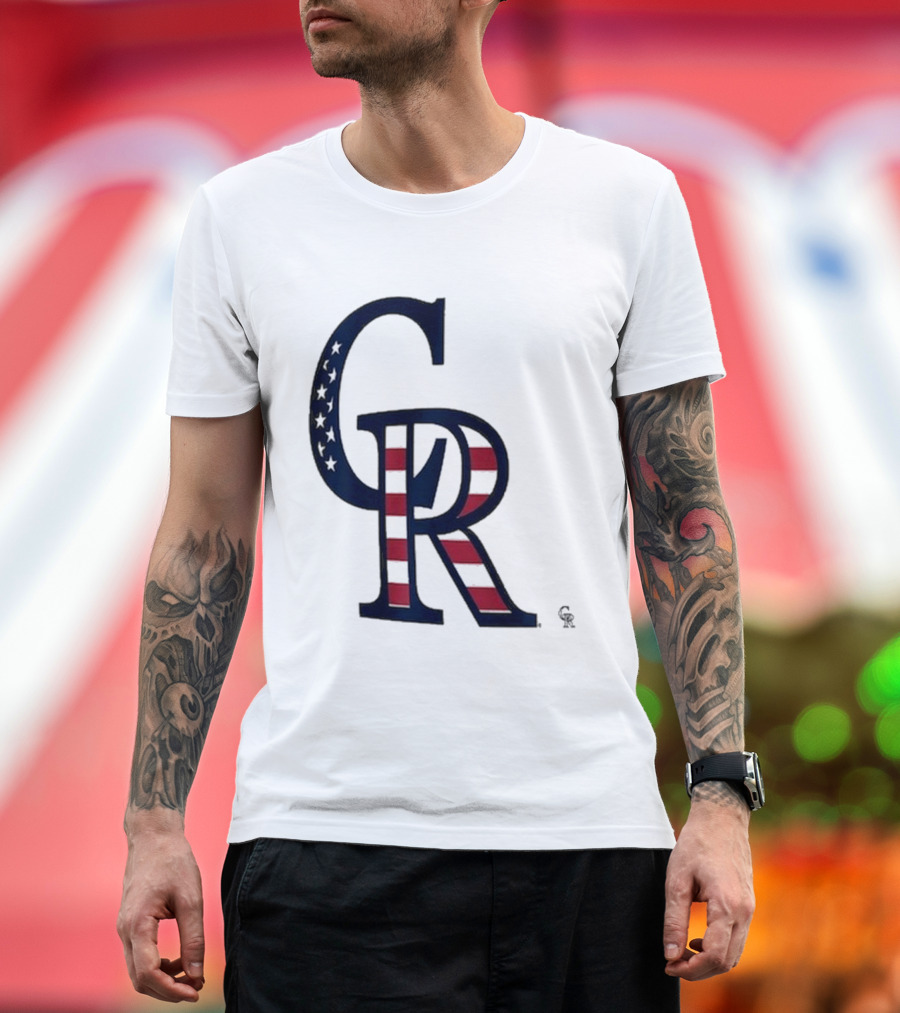 Colorado Rockies Patriotic Stars and Stripes 4th of July T-Shirt