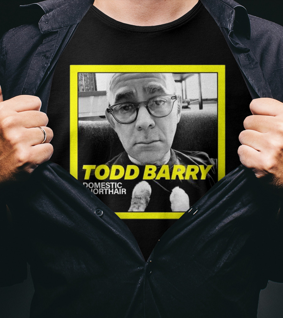 Todd Barry Domestic Shorthair Portrait With Cat Paws T-Shirt