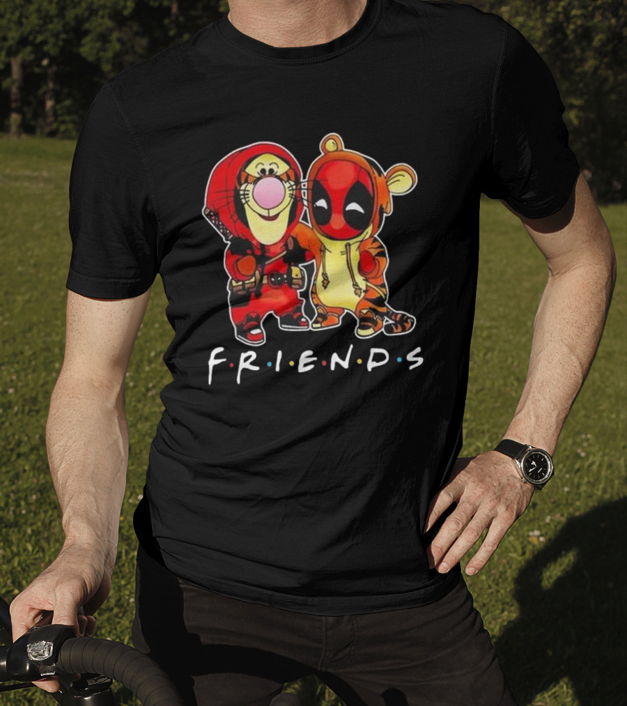 Friends Disney Winnie The Pooh Tigger And Deadpool T-Shirt