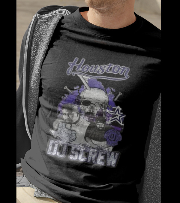 Houston Screwed Up Click DJ Screw Texas Skull Stars T-Shirt