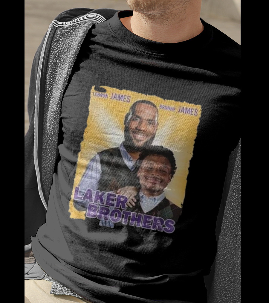 Lebron James Bronny James Laker Brothers T-Shirt