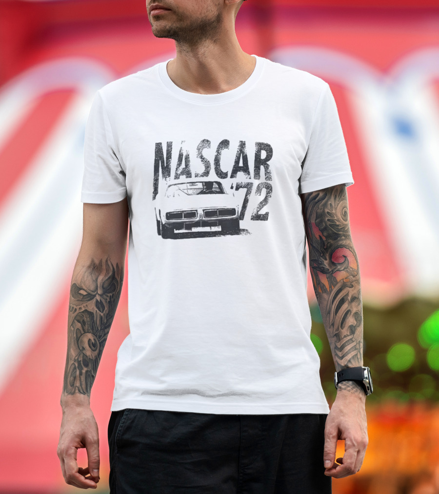 NASCAR 72 Stock Car Racing Nostalgia Gray T-Shirt