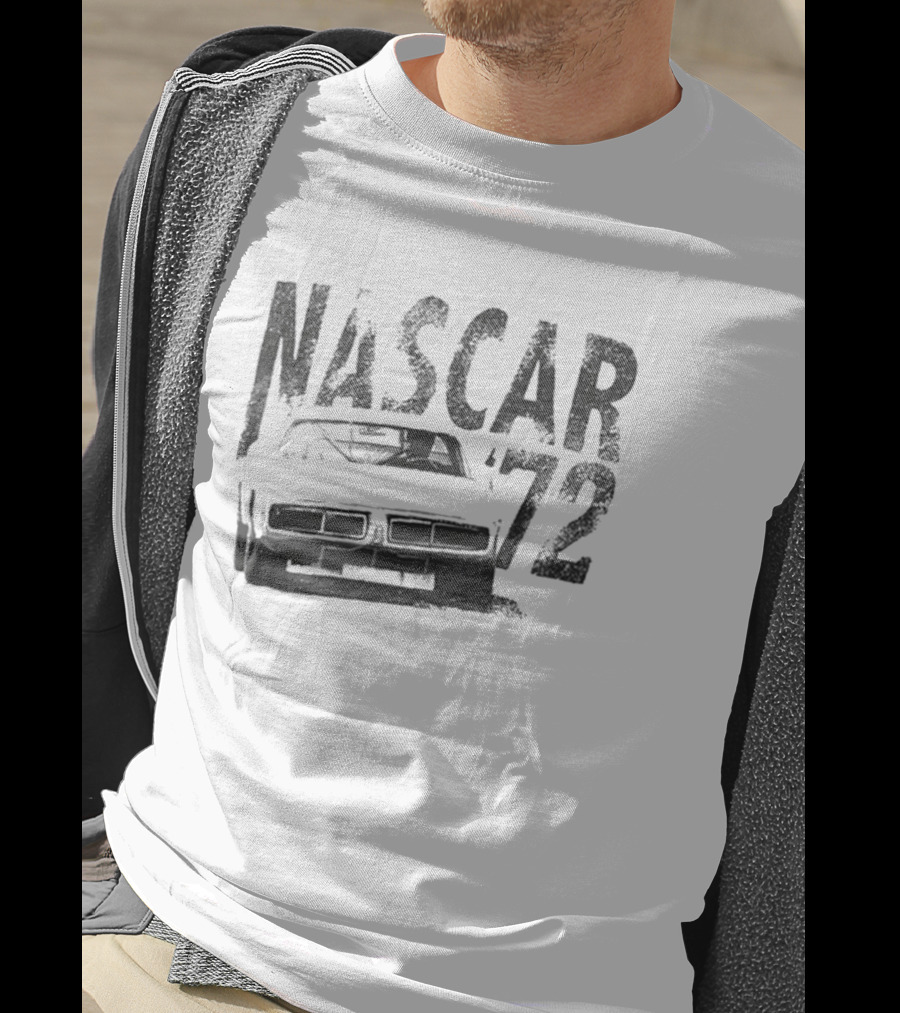 NASCAR 72 Stock Car Racing Nostalgia Gray T-Shirt