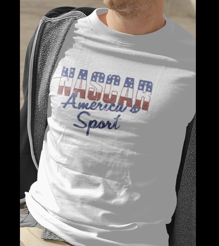 NASCAR America's Sport Patriotic Stars And Stripes Racing T-Shirt