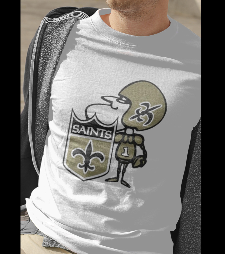 New Orleans Saints Alt Logo 1967 Cartoon Character Football Crest T-Shirt
