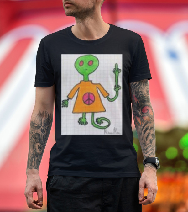 Premium T-Shirt: Radiation Exposure Peace Alien Drawing T-Shirt Radiation Exposure Peace Alien Drawing T-Shirt