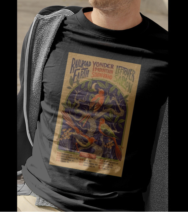 Railroad Earth Yonder Mountain String Band Leftover Salmon Summer 2024 Tour Dates Concert T-Shirt
