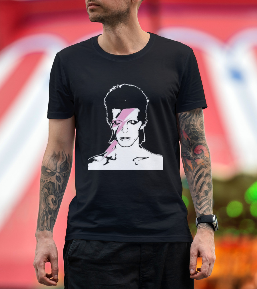 Ziggy Stardust Pink Lightning Bolt Iconic Tribute Carrie Bradshaw Connection T-Shirt