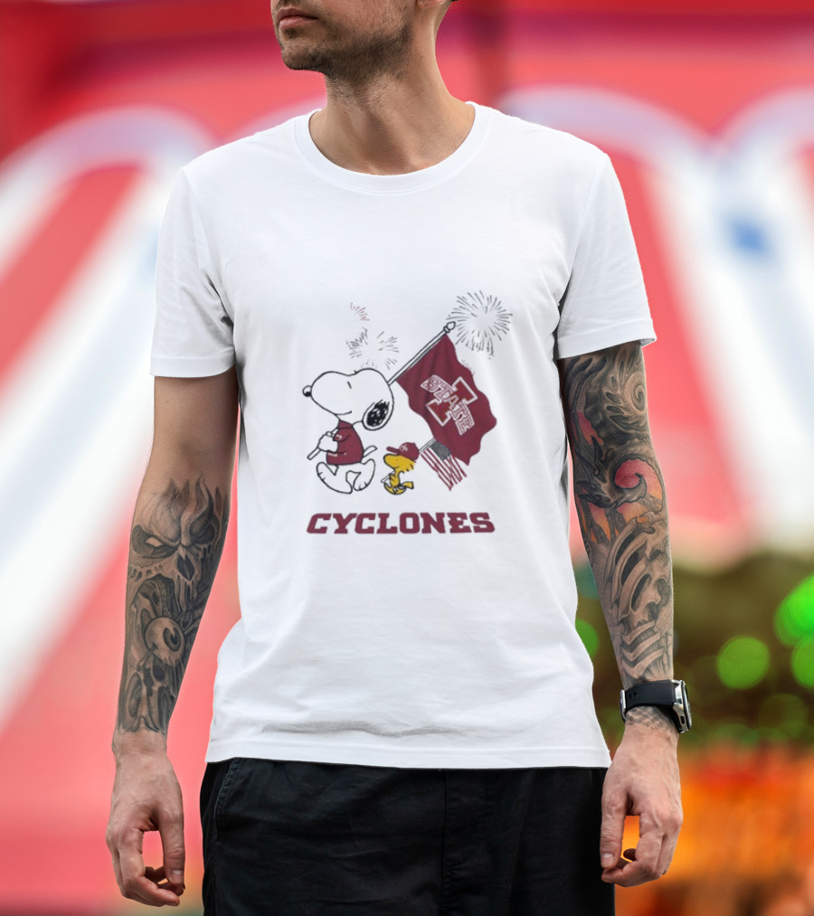 Snoopy Woodstock Iowa State Cyclones Football 4th of July T-Shirt