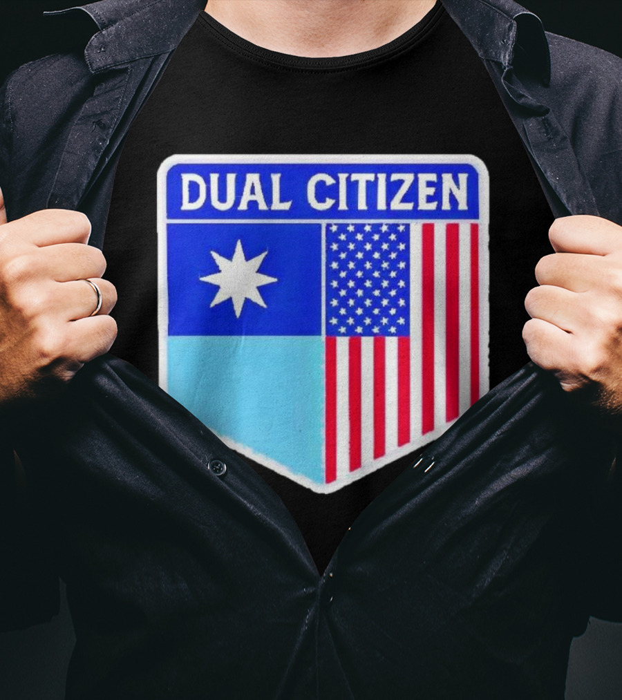 Dual Citizen Of Minnesota And USA Flag Badge T-Shirt
