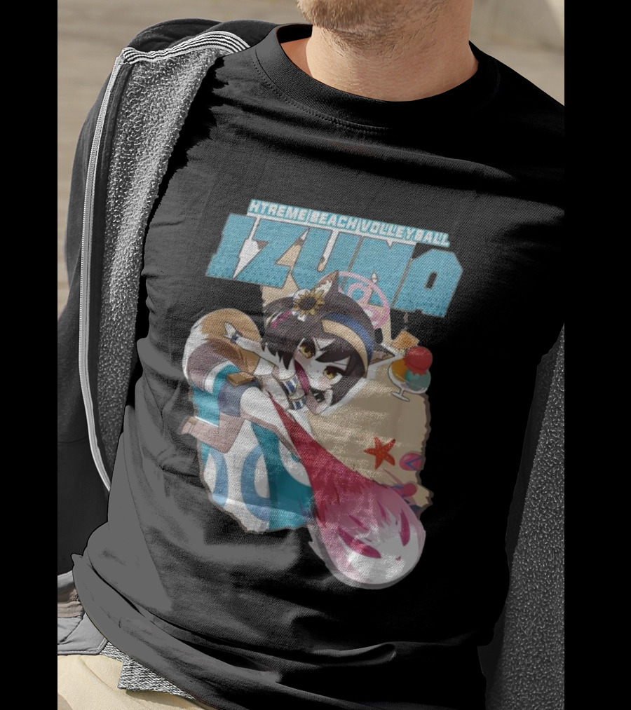 Izuna’s Xtreme Beach Volleyball Anime Character With Beach Elements T-Shirt