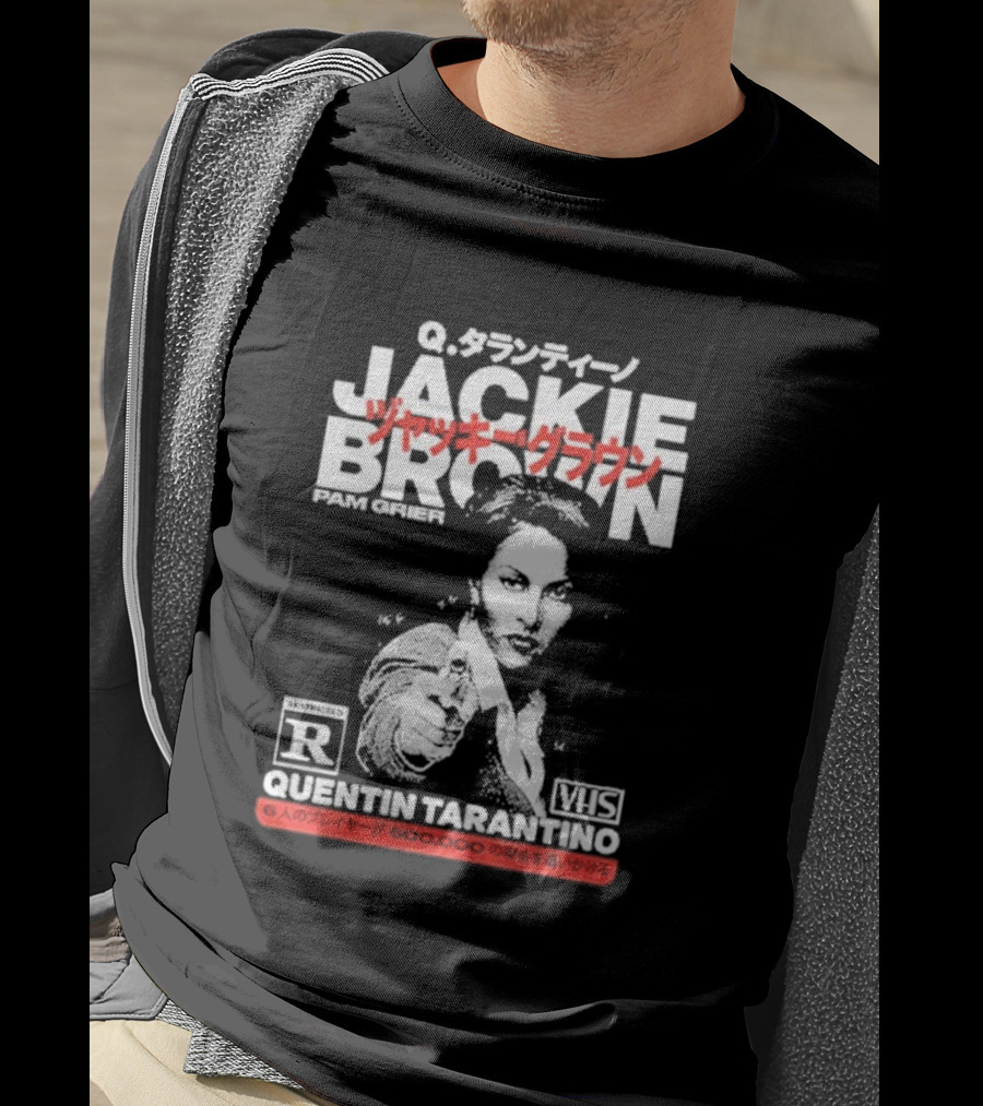 Jackie Brown Pam Grier Quentin Tarantino VHS Restricted R Q T-Shirt
