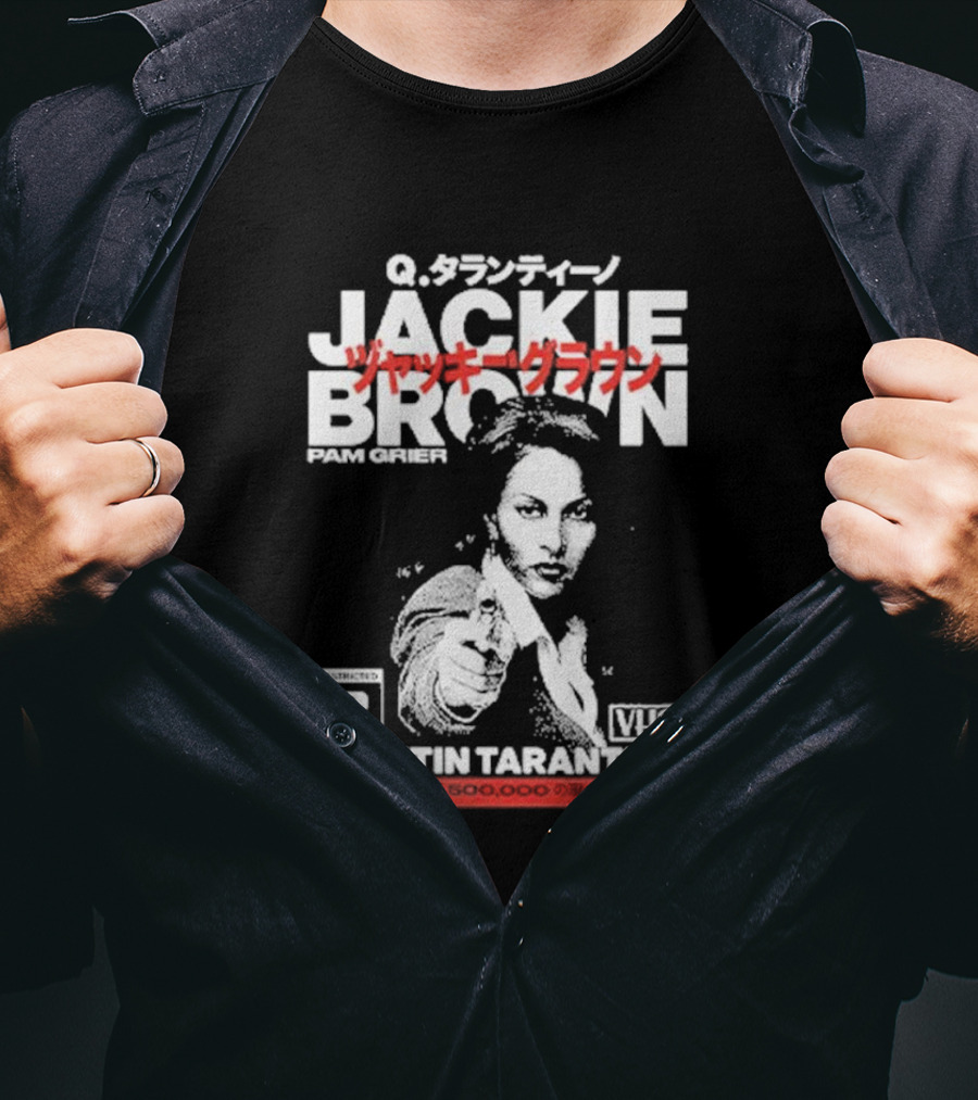Jackie Brown Pam Grier Quentin Tarantino VHS Restricted R Q T-Shirt