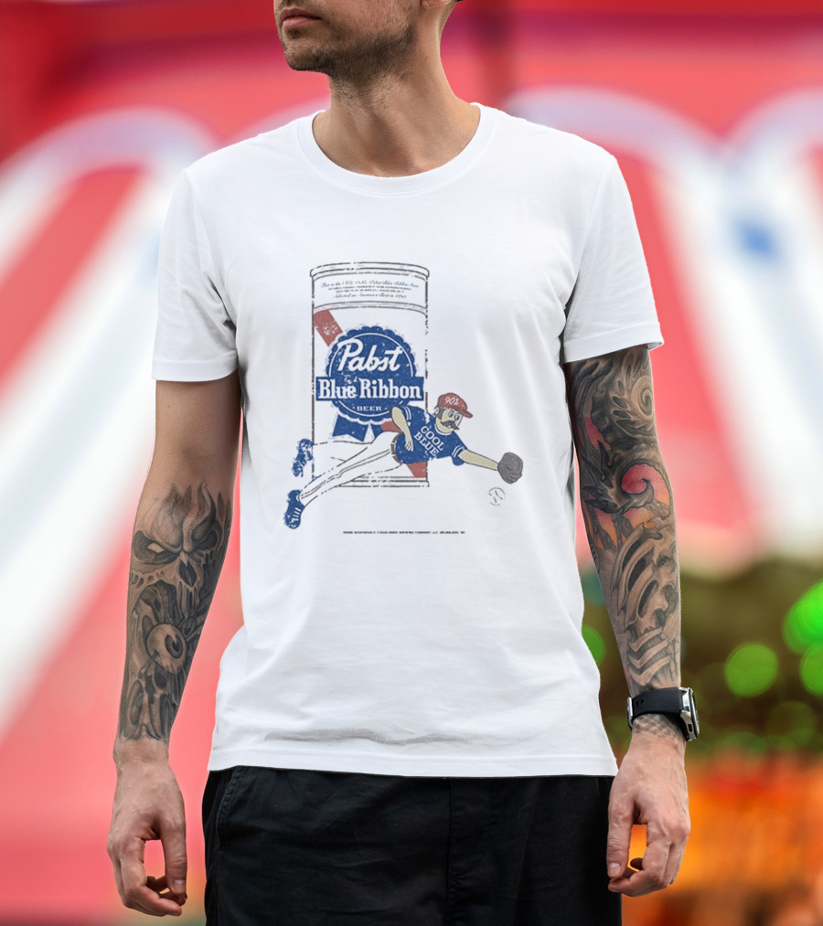 Memphis Redbirds 901 Pabst Blue Ribbon Baseball Can Catcher T-Shirt