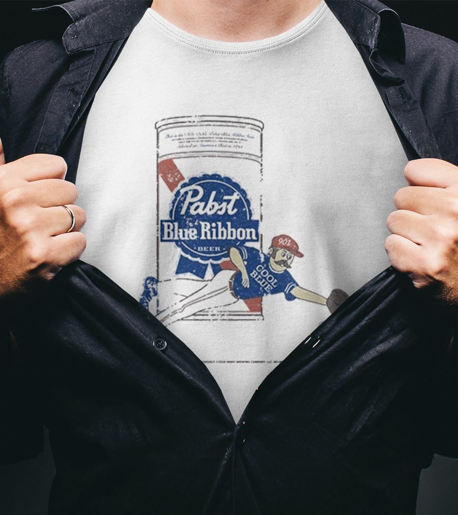 Memphis Redbirds 901 Pabst Blue Ribbon Baseball Can Catcher T-Shirt
