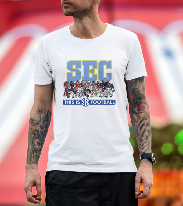 Premium T-Shirt: SEC Football Mascots 2024 This Is Football T-Shirt SEC Football Mascots 2024 This Is Football T-Shirt