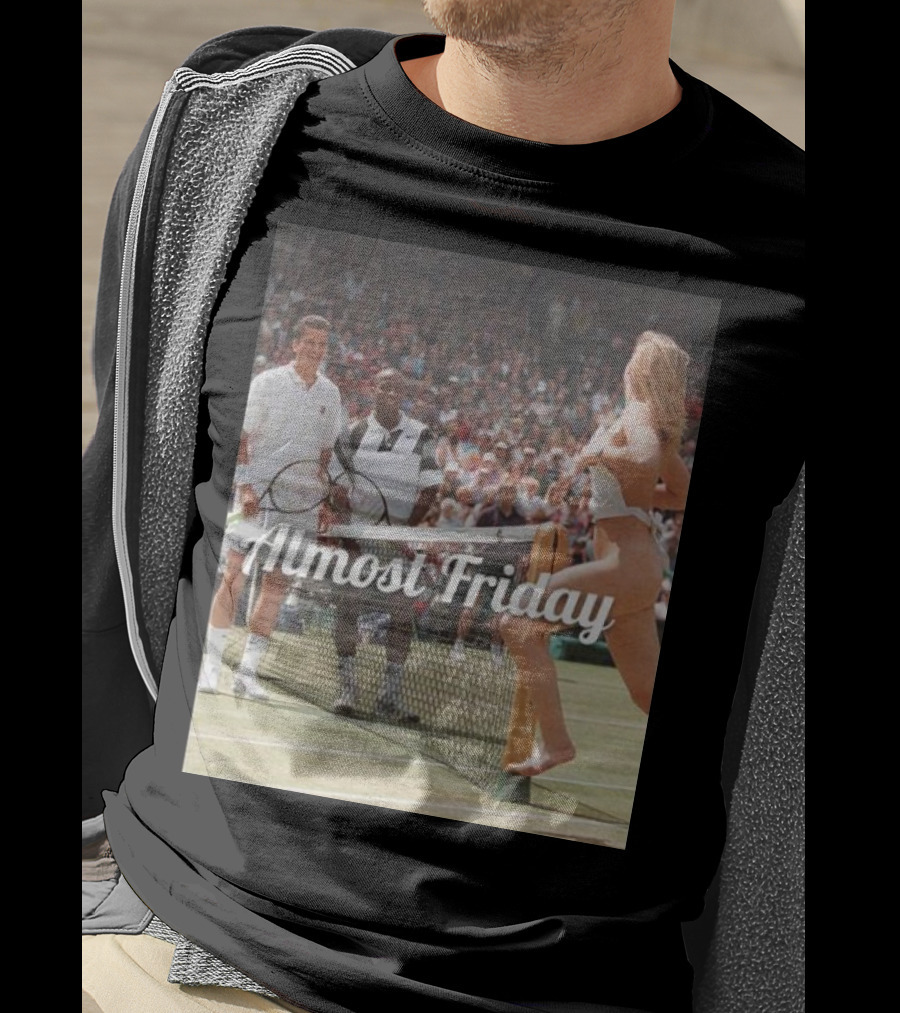 Almost Friday Tennis Court Streaker Wimbledon Scene T-Shirt