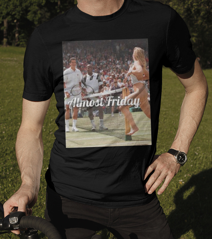 Almost Friday Tennis Court Streaker Wimbledon Scene T-Shirt