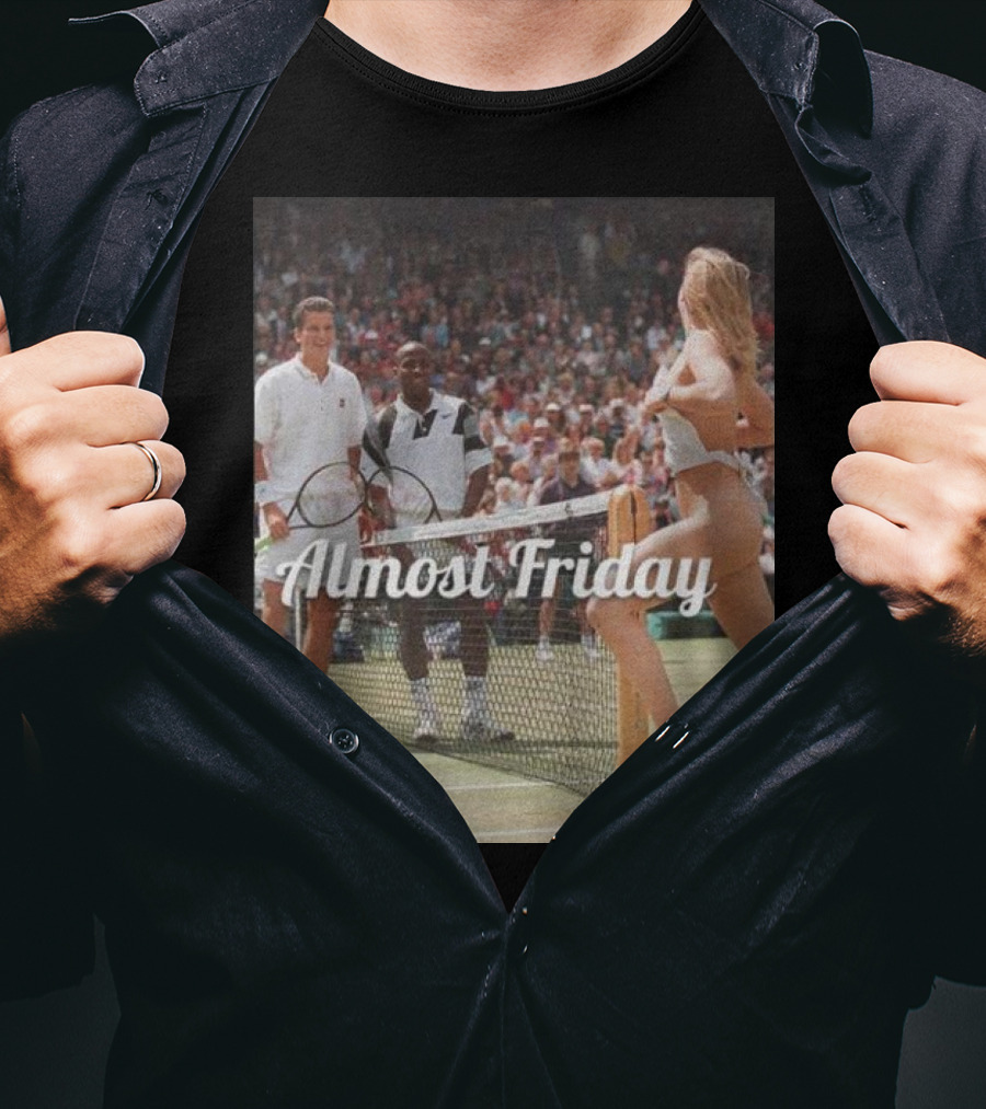 Almost Friday Tennis Court Streaker Wimbledon Scene T-Shirt