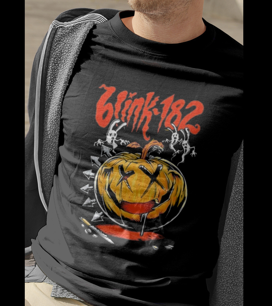 Blink-182 Halloween Pumpkin With Ghosts And Arrows T-Shirt