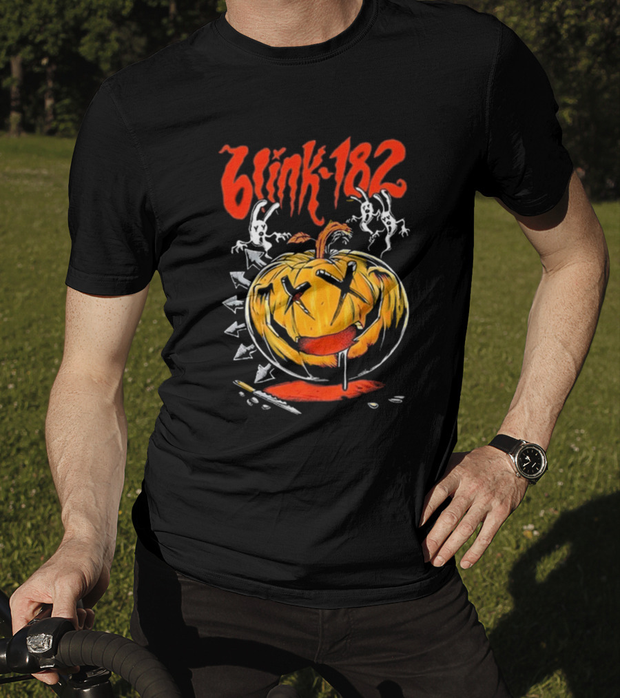 Blink-182 Halloween Pumpkin With Ghosts And Arrows T-Shirt