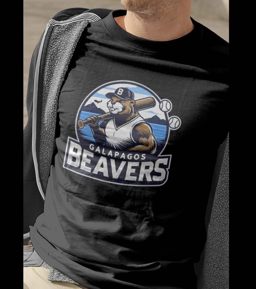 Galapagos Beavers Baseball Bear Mountains Jared Carrabis T-Shirt