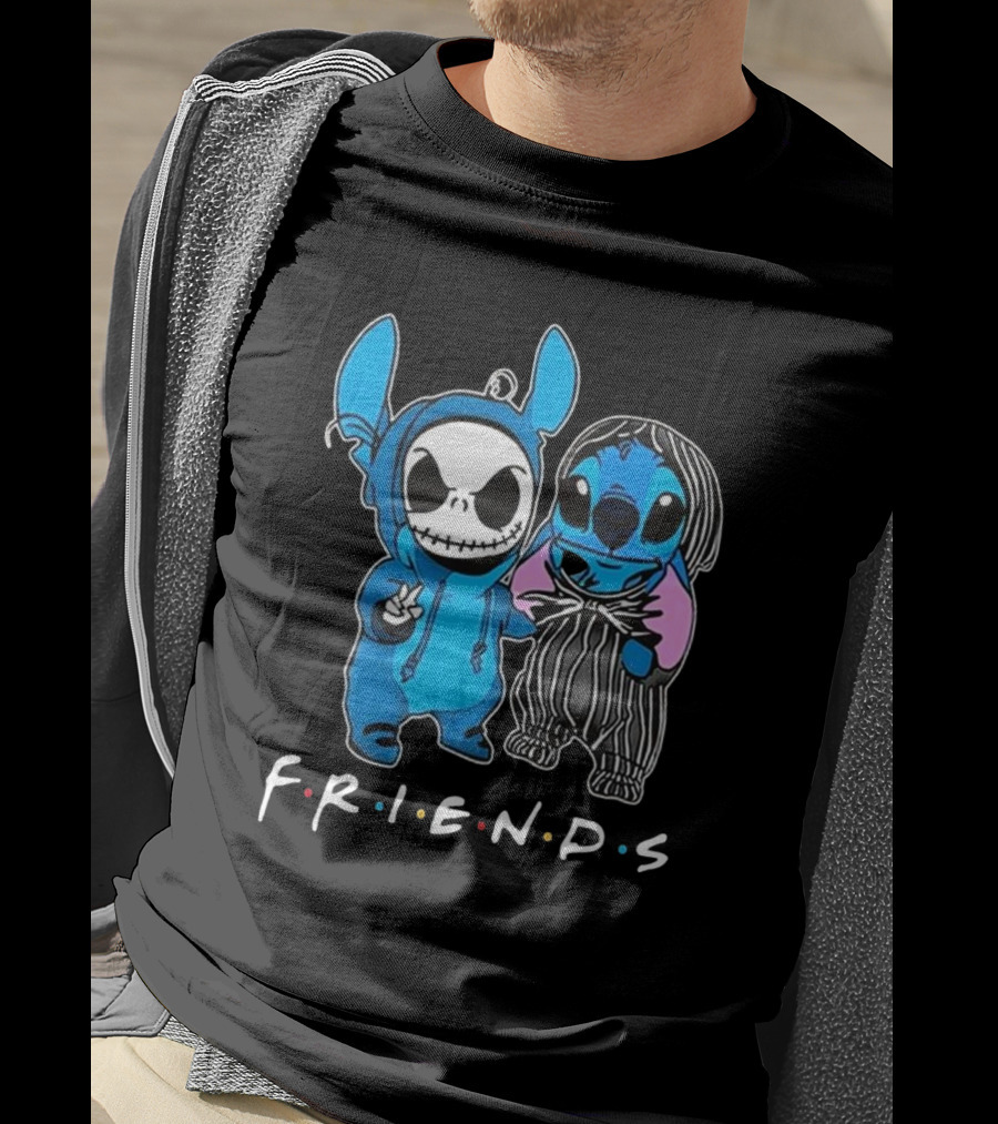 FRIENDS Stitch And Jack Skellington The Nightmare Before Christmas T-Shirt